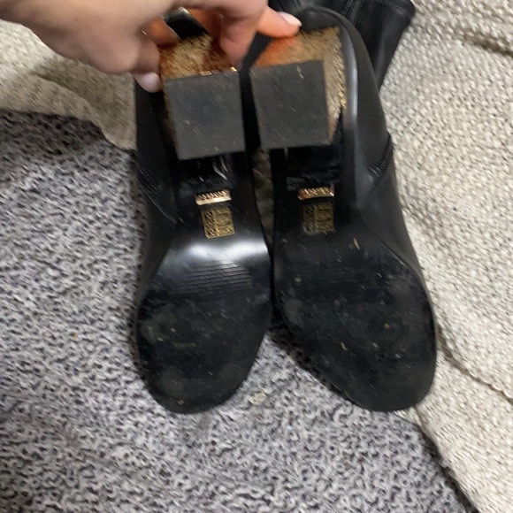 TopShop gold block heel booties - Picture 5 of 7